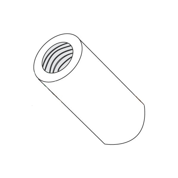 Newport Fasteners Round Standoffs, #4-40 Thrd Sz, 1 in Bd L, Nylon Plain, 1/4 in OD, 1000 PK 161765 - main